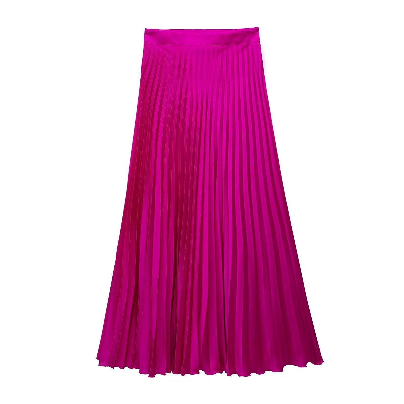 French Silk Satin Texture Pleated Skirt