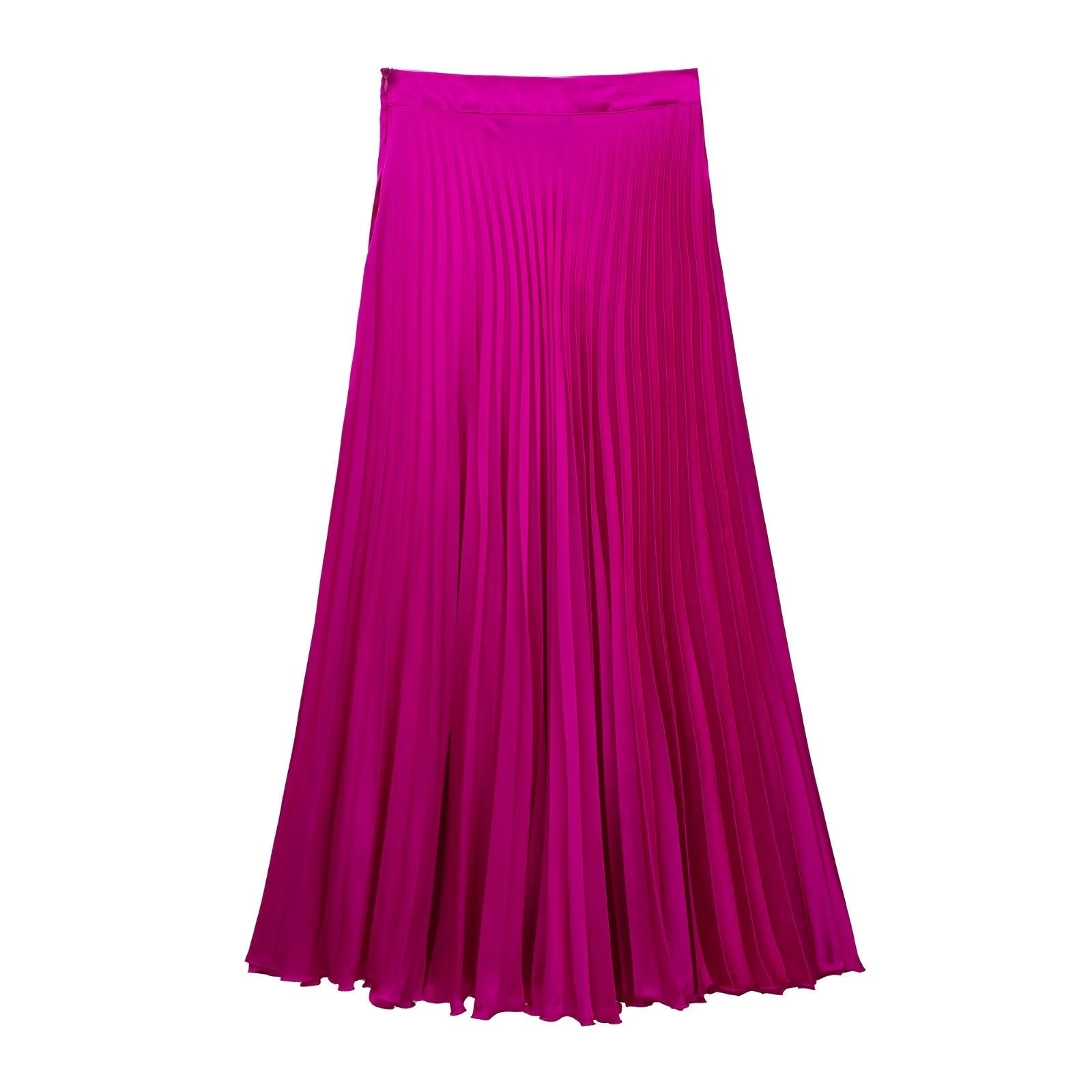 French Silk Satin Texture Pleated Skirt