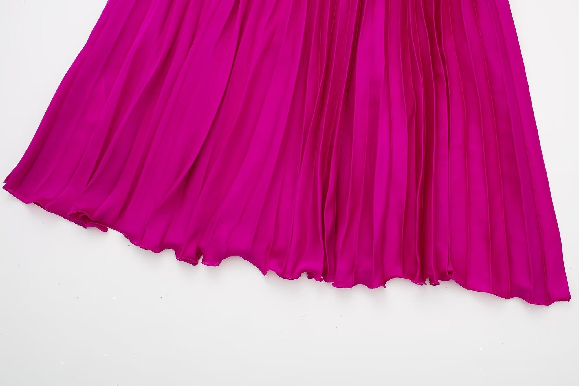 French Silk Satin Texture Pleated Skirt