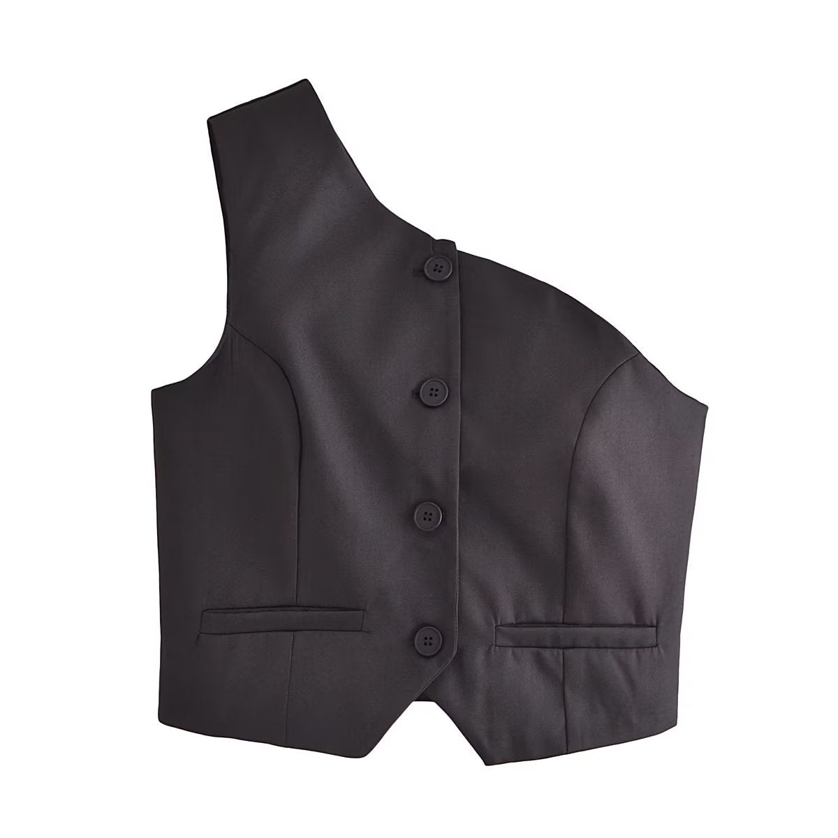 Asymmetric Blazer Vest