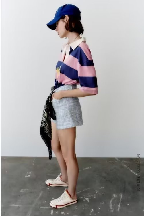 Lässige Textur-Shorts für den Herbst