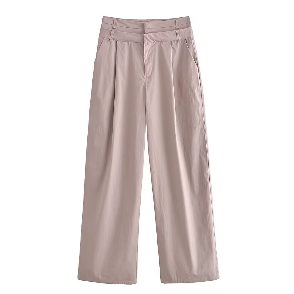 Casual Double Layer Waist Long Pants