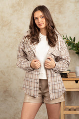 Hooded Large Pocket Plaid Shacket