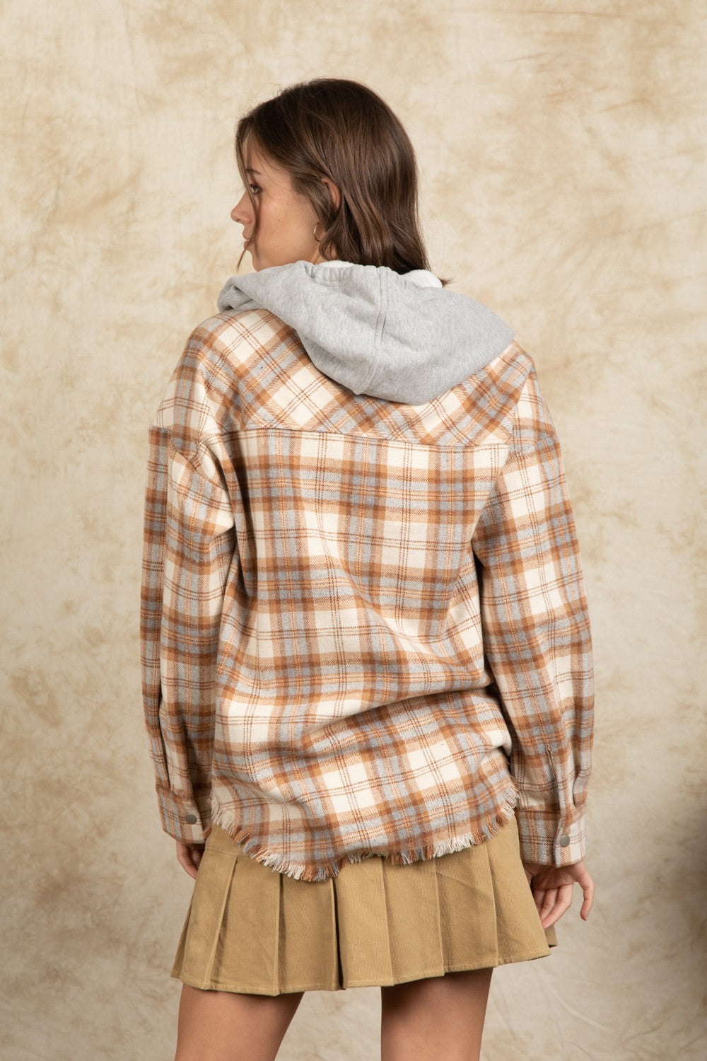 Hooded Large Pocket Plaid Shacket