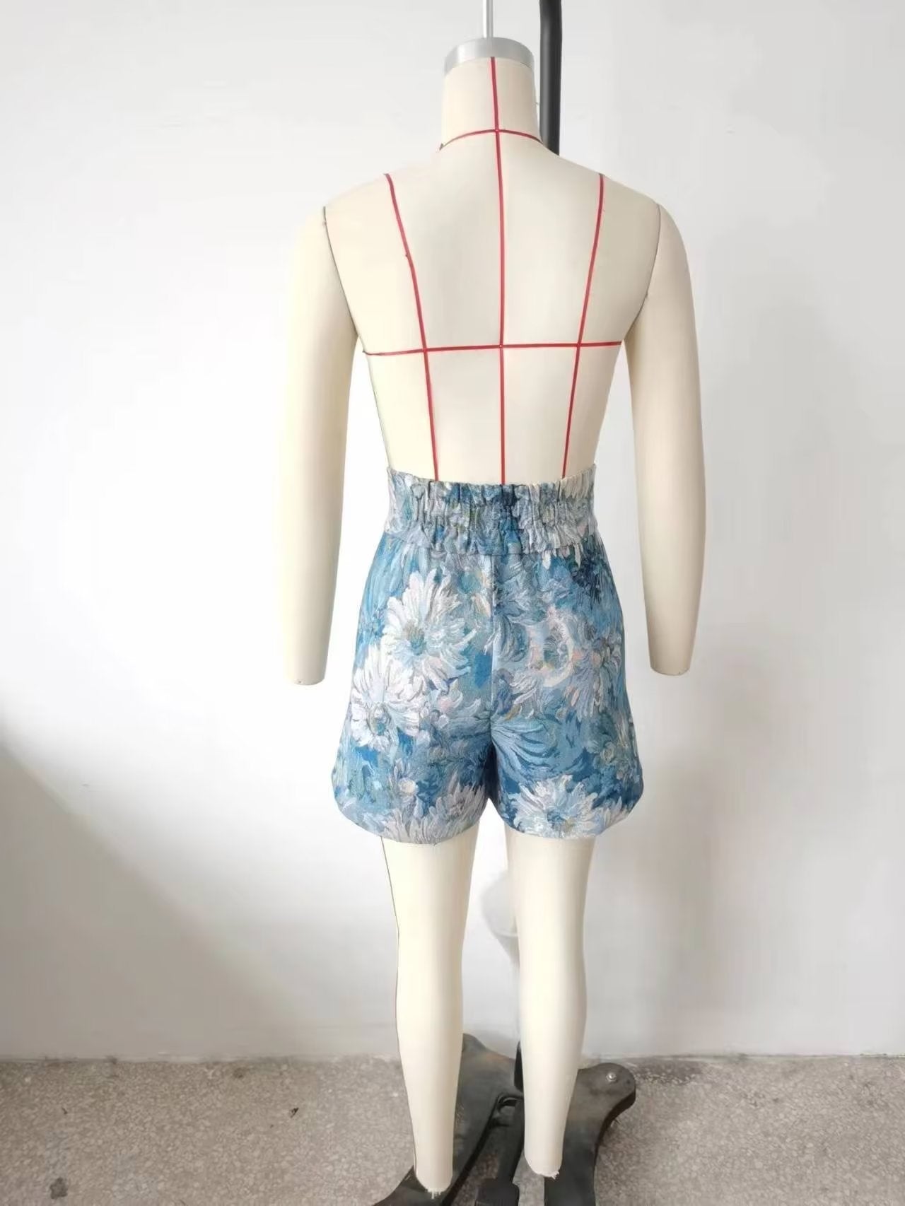 Fallable – Jacquard-Shorts mit hoher Taille