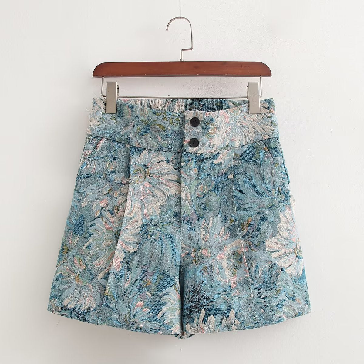 Fallable – Jacquard-Shorts mit hoher Taille