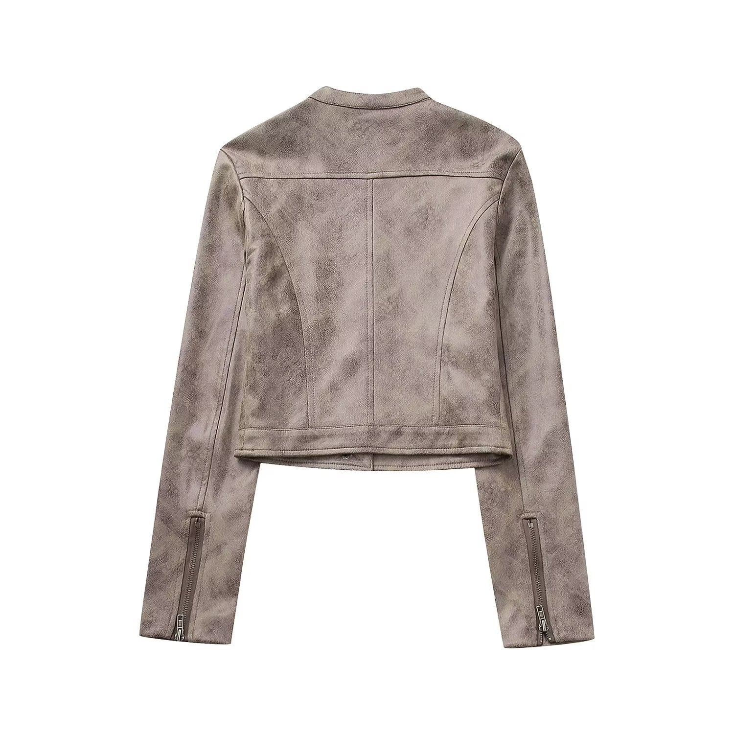 Suede Stup Collar Jacket