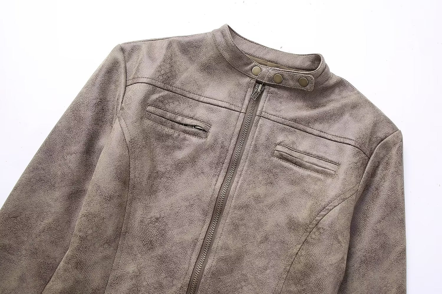 Suede Stup Collar Jacket