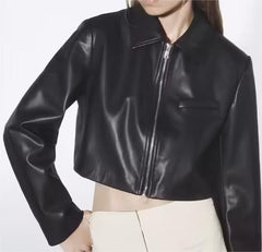 Faux Leather Short Jacketc