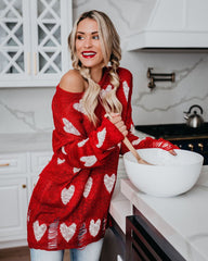 Pull en tricot tendance avec cœur