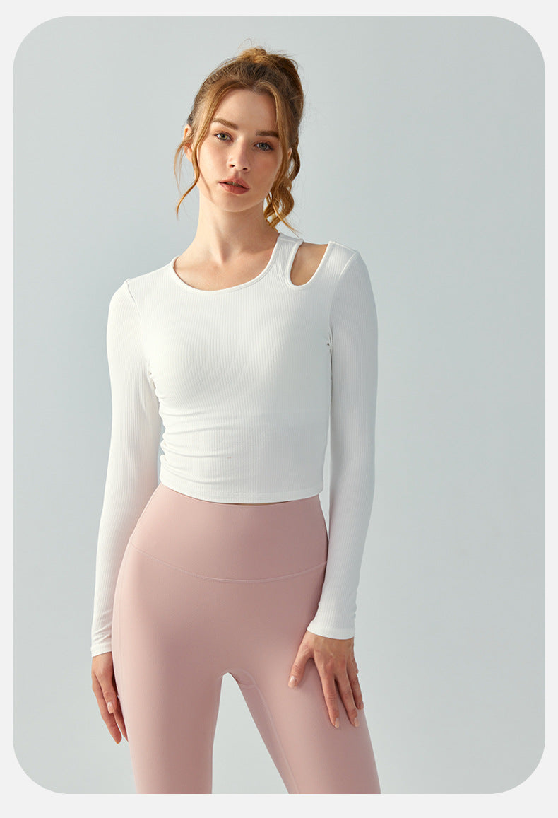 Yoga Long Sleeve with Chest Pad Wild Fitness Top Slim Slimming Sports Top