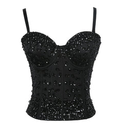 Slimming Corset Beaded Sequ Waist Strap Three Dimensional with Chest Pad Small Heavy Work Vest