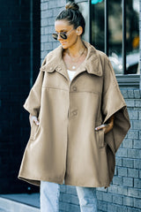 Manteau à manches dolman à boutons-pression