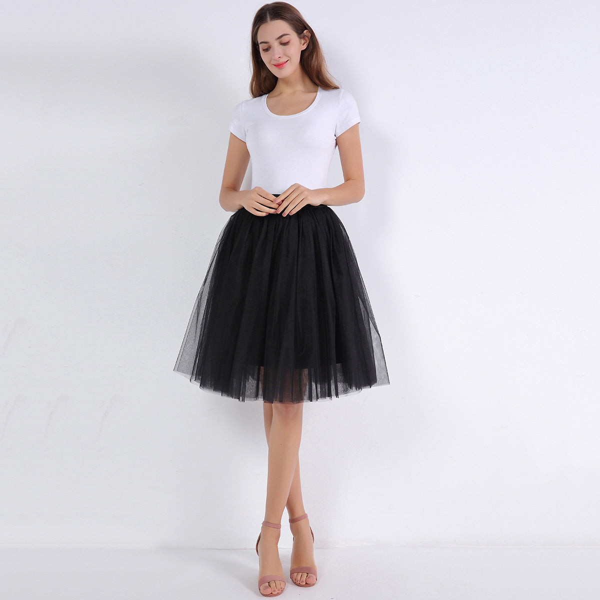 Mesh Pleated Bubble Skirt 5 Layer Mesh Skirt Tulle Skirt