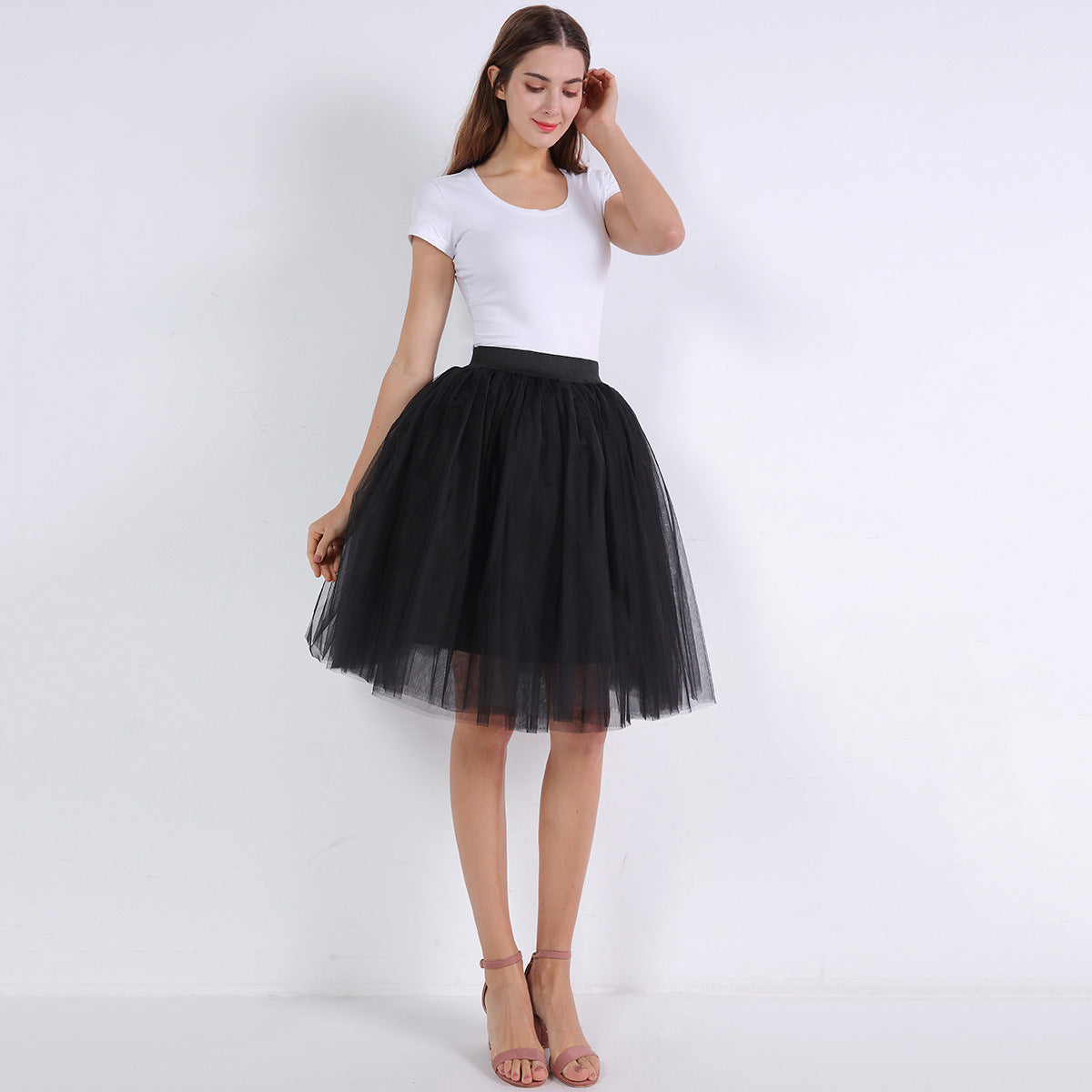 Mesh Pleated Bubble Skirt 5 Layer Mesh Skirt Tulle Skirt