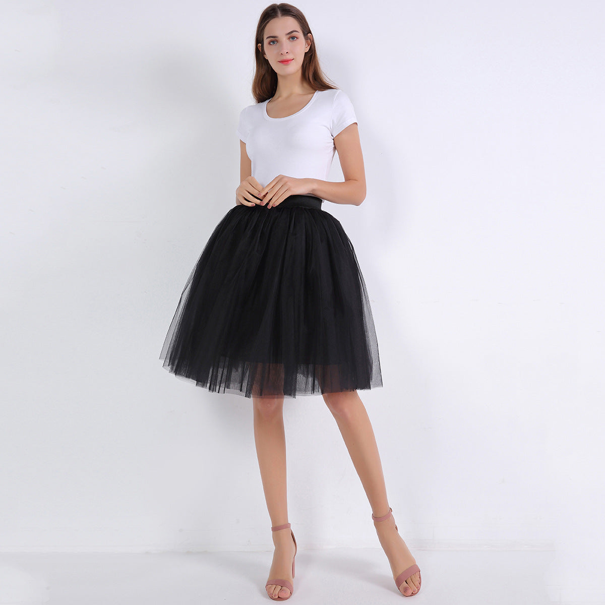 Mesh Pleated Bubble Skirt 5 Layer Mesh Skirt Tulle Skirt