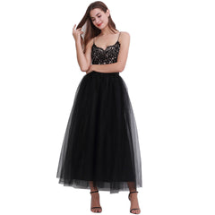 4 Layers 100 Mesh Half-Length Long Skirt Tulle Skirt Gauze Skirt