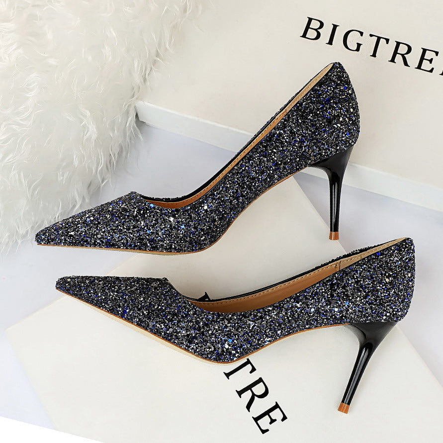 Chaussures à talons aiguilles hauts et fins pour boîtes de nuit pour femmes