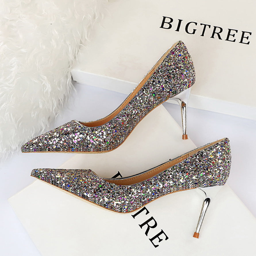 Chaussures à talons aiguilles hauts et fins pour boîtes de nuit pour femmes