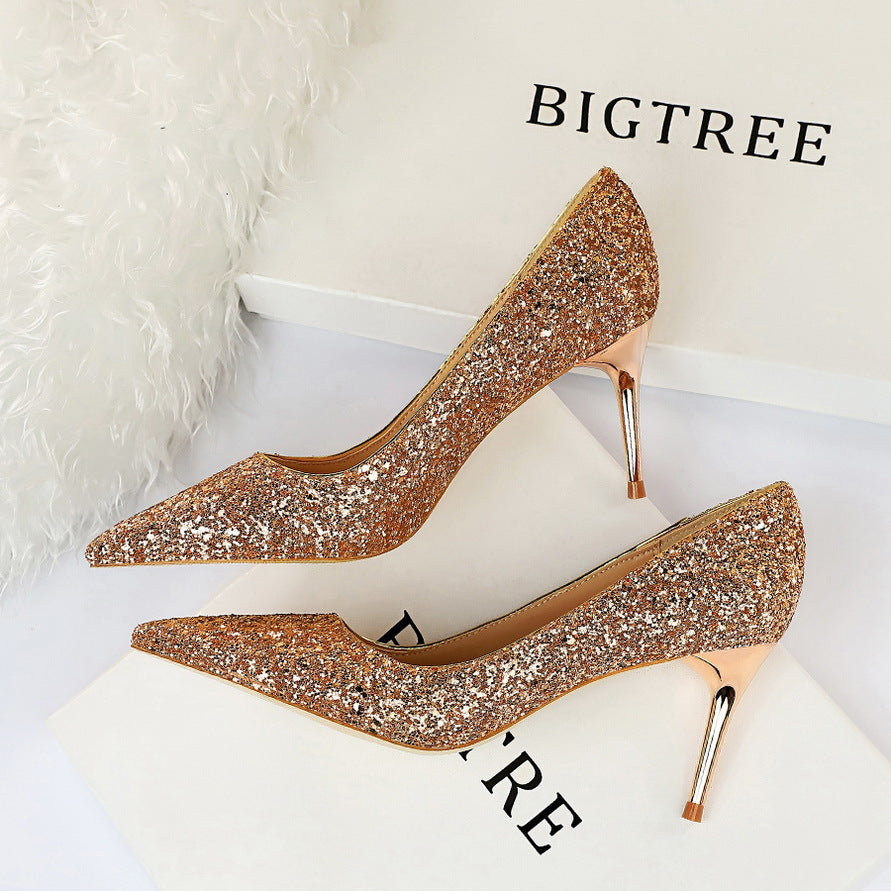 Chaussures à talons aiguilles hauts et fins pour boîtes de nuit pour femmes