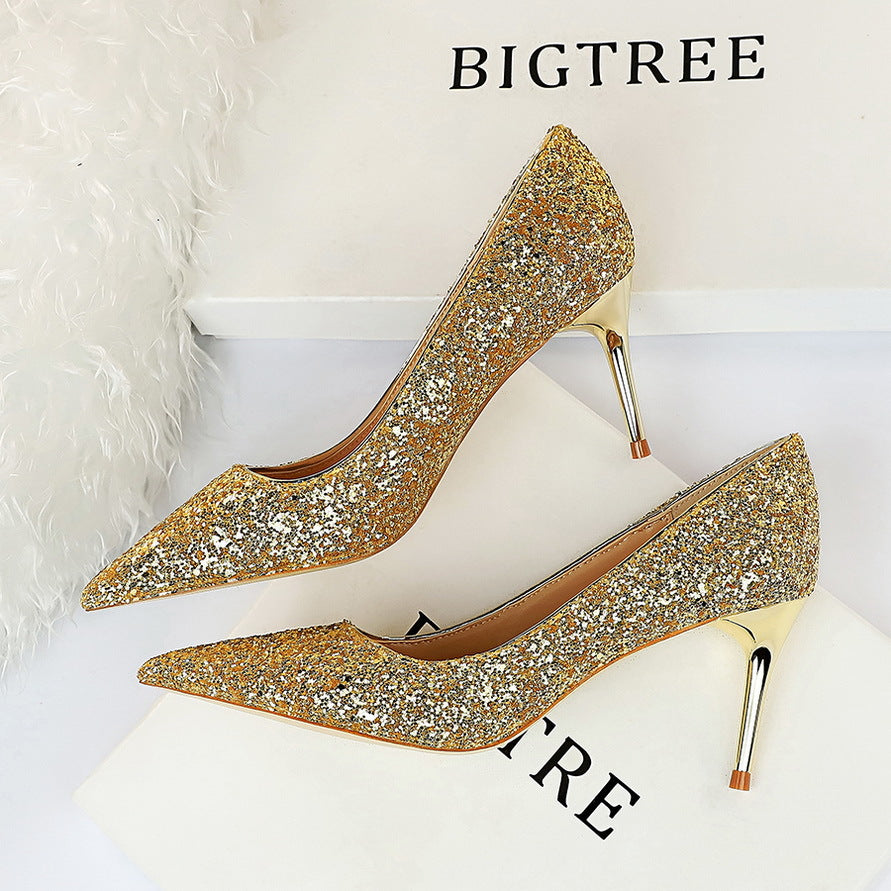 Chaussures à talons aiguilles hauts et fins pour boîtes de nuit pour femmes
