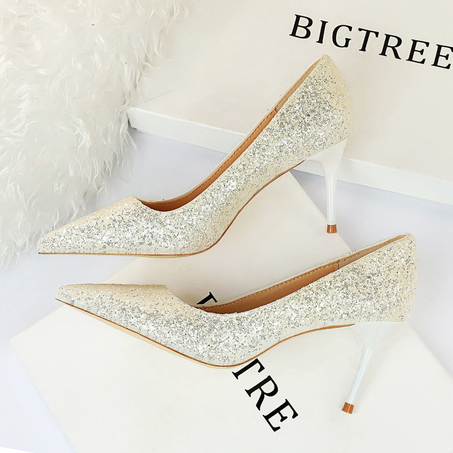 Chaussures à talons aiguilles hauts et fins pour boîtes de nuit pour femmes