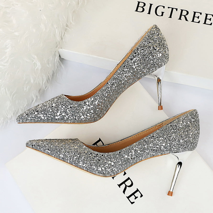 Chaussures à talons aiguilles hauts et fins pour boîtes de nuit pour femmes