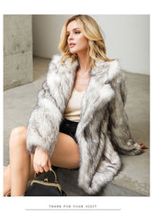 Mid Length Blazer Overcoat Artificial Wool Faux Fur Coat Batch