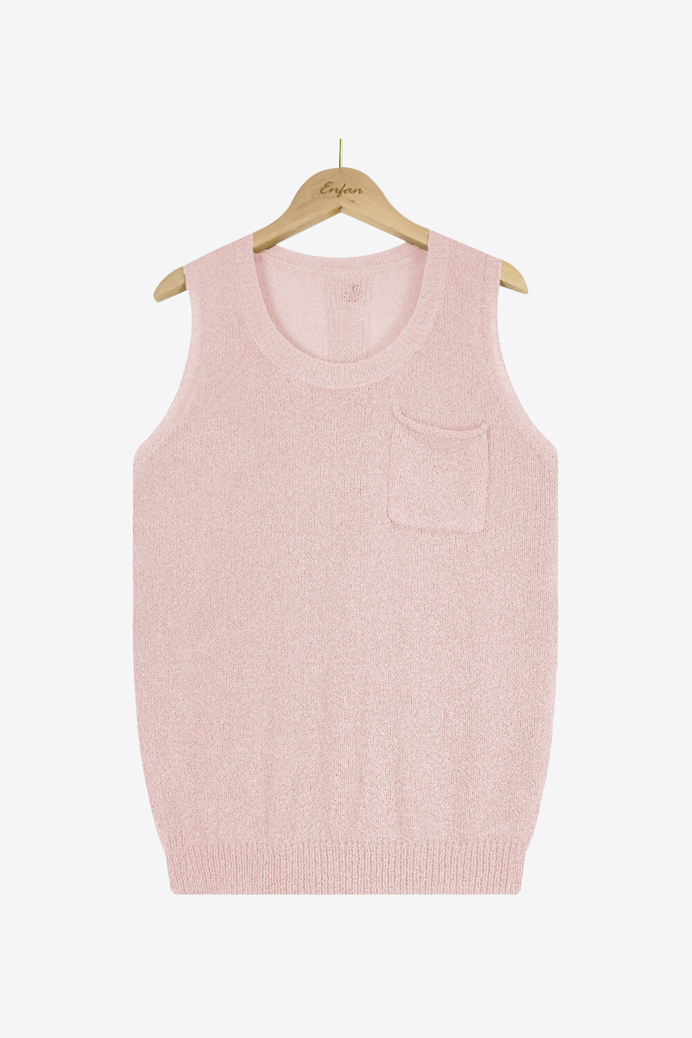 Strick-Tanktop mit geknöpfter Tasche
