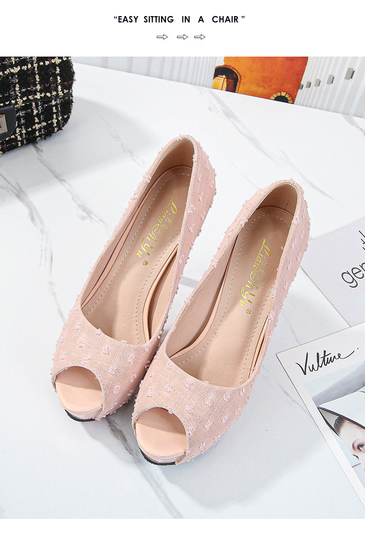 Women's Platform Stiletto Waterproof Height Increasing Insole
