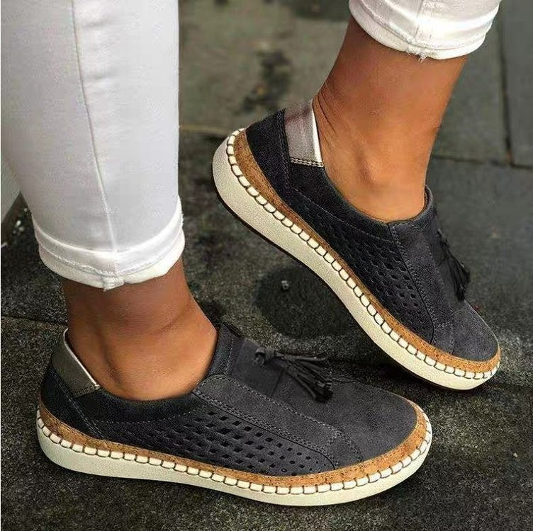 Charming Single-layer Tassel Hollow Slip-on Lazy