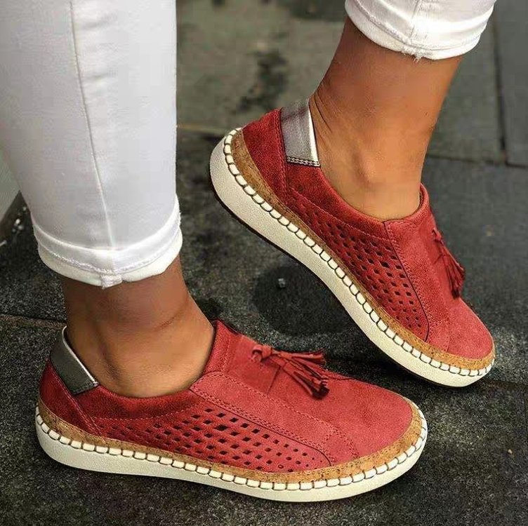 Charming Single-layer Tassel Hollow Slip-on Lazy