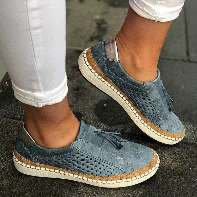 Charming Single-layer Tassel Hollow Slip-on Lazy