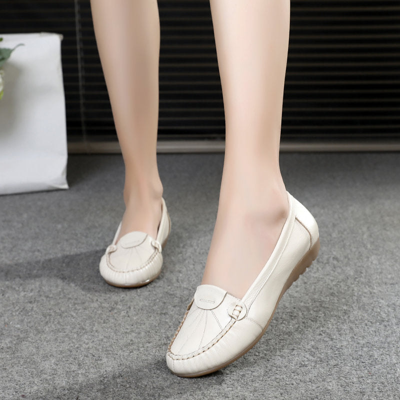 Comfortable Cowhide Pumps Soft Bottom Surface
