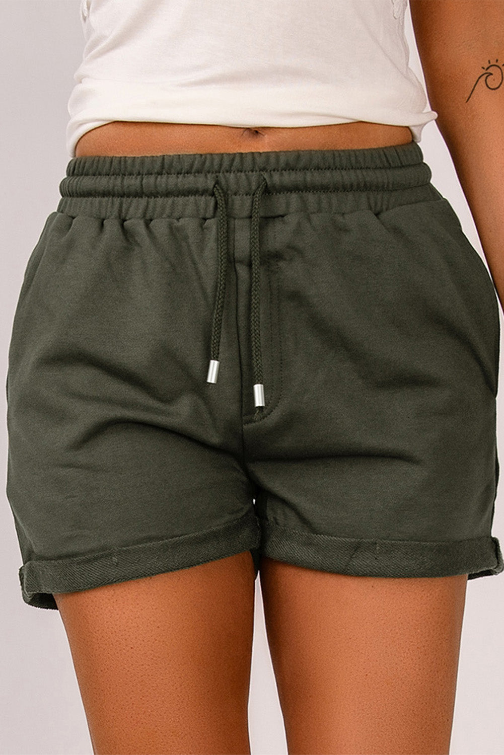 Shorts mit Bündchen und Kordelzug in der Taille