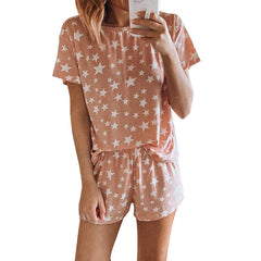 Printed Pajamas Two-Piece Set Home Wear Suit