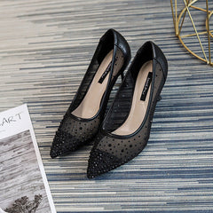 Creative Women's Pointed French Rhinestone Mesh