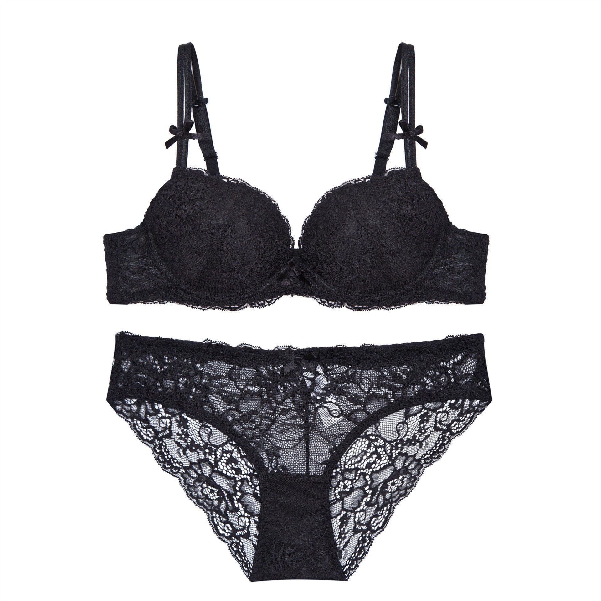 Spitzen-BH-Set Lady Seduction Kleine Brust Push-up Unterwäsche Gepolsterter BH
