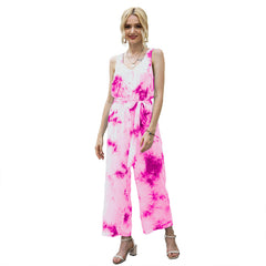 Tie Dye Jumpsuit Casual Waist Tight Jumpsuit