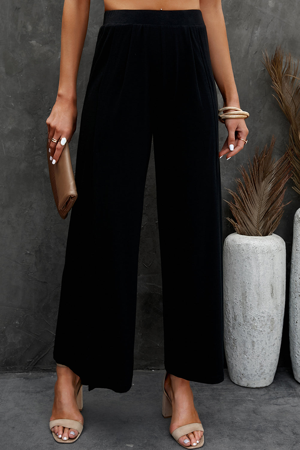 Pantalon large fendu
