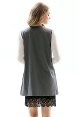 Ärmelloser Longline-Blazer mit einem Knopf