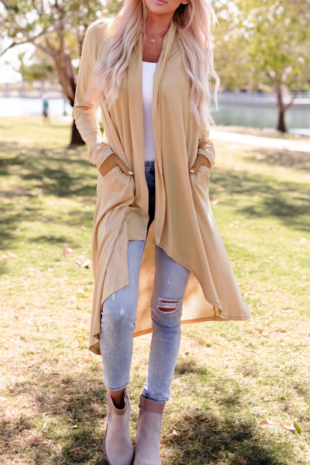 Cardigan ouvert sur le devant avec poches