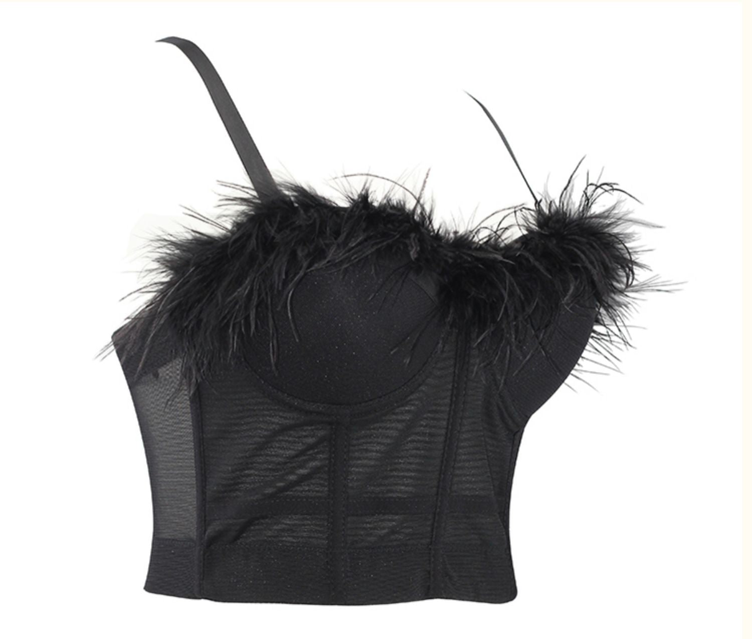 Camisole Performance Wear Socialite Exquisite Rhinestone Feather Tassel Outer Wear Inner Wear Tube Top