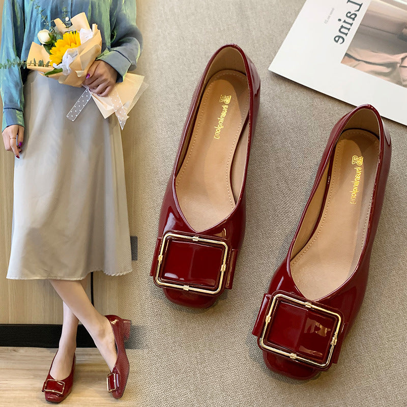 Women's Chunky Low-cut Korean Style Fat Feet