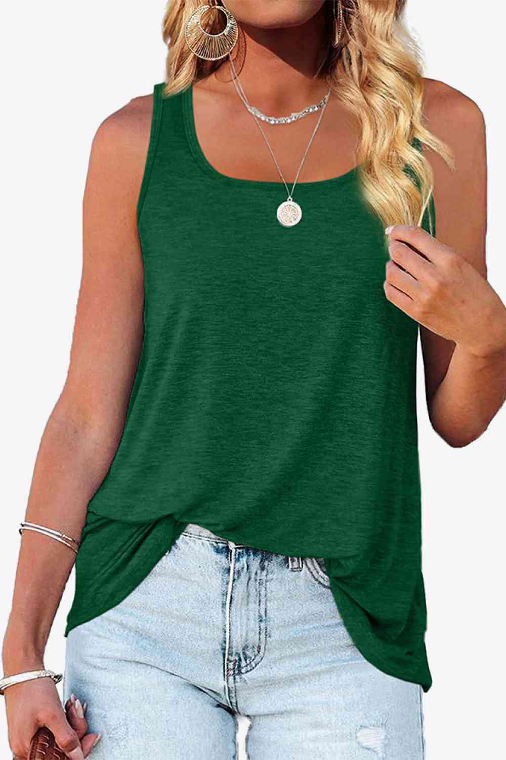 Tanktop mit abgerundetem Saum und quadratischem Ausschnitt