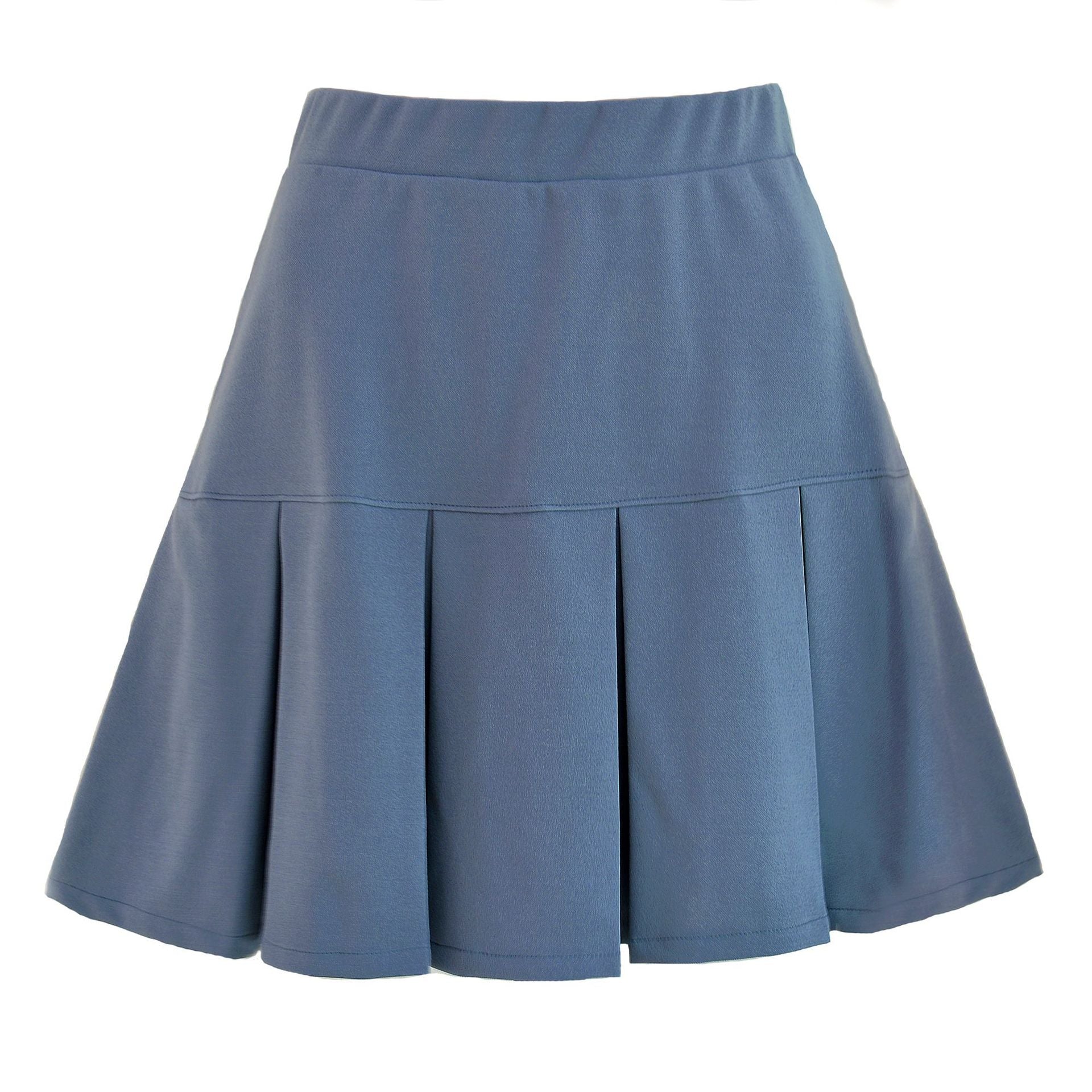 Skirt Elastic High Waist Pleated Skirt Solid Color All-Matching Pleated Skirt Skirt