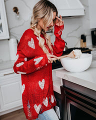 Pull en tricot tendance avec cœur