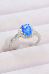 Opal Zirkon 925 Sterling Silber Ring