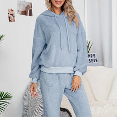 Double-Sided Velvet Hooded Sweater Pajamas Casual Suit