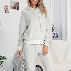 Double-Sided Velvet Hooded Sweater Pajamas Casual Suit